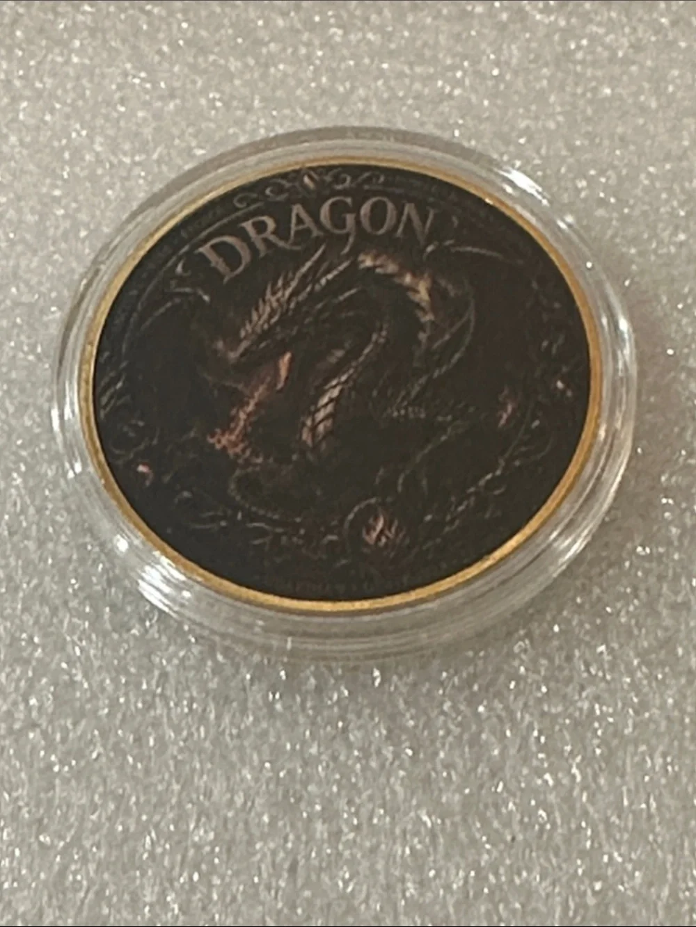Dragon Collectible Coin - Black and Gold Design